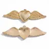 Accesorios para Joyería de Aleación Retro DIY Colgante de Corazón con Alas Multicolores Collar Pulsera Colgante de Llave Venta Caliente Transfronteriza