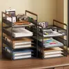 Estante de almacenamiento de documentos para escritorio de oficina, cesta de archivo multifuncional de varias capas para papel A4 y papel de fotocopia