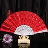 Lantejoulas brancas fã de dança moda pavão dança lantejoulas ventilador de plástico estilo chinês presente dobrável ventilador atacado