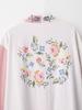 2025 Exportación Transfronteriza al por Mayor Moda Femenina Estilo Europeo y Americano Algodón Bordado de Flores Camisa Larga Cuello Redondo Holgada