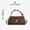 Bolso tipo baguette vintage con estampado floral y asa retorcida, con un toque de alta gama, bolso pequeño cuadrado con cierre, versátil para ir al trabajo, se puede llevar al hombro o cruzado.