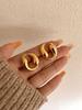 Aretes chapados en cobre con oro real de 18 quilates estilo europeo y americano ins moda estilo metal sólido aretes de gota de agua Taiji de alta gama