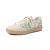 Zapatillas Casuales Estilo Universitario Primavera y Otoño, Zapatos Planos con Cordones y Plataforma de Punta Redonda para Mujer, Zapatos Planos de Lentejuelas con Estrella de Cinco Puntas y Bloques de Color