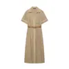 Comércio Exterior 2026 Verão Novo Estilo Europeu e Americano Moda Feminina Casual Solto Bloco de Cores Vestido Midi 79088817