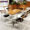 Restaurante Occidental de Fusión de Moda Sencillo Juego de Mesa y Sillas Cafetería Vintage Estilo Coreano Tienda de Té con Leche Mesa y Sillas de Tablero Marino