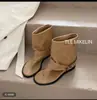Botines chancla de verano con cuña para mujer 2026 nuevo estilo sandalias para estilizar par de media pantorrilla con faldas botines de gamuza