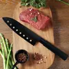 Faca de Chef Antiaderente de Grau Alimentício Faca de Sushi para Cortar Peixe e Carne Aço Inoxidável 7 polegadas Faca de Chef com Oito Furos