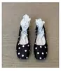 Zapatos de Mujer de Piel de Cordero Super Suave Punta Cuadrada Lunares Suela Blanda Corte Bajo Estilo Coreano Temperamento Slip-on Elegantes Planos Bailarinas