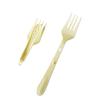 Tenedor plegable de plástico desechable transparente de 14,8 cm, con solapa para polvo de caracol, embalaje separado.