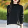Suéter de Punto Suave y Agradable para la Piel, Capa Base Cálida de Lana Polar Sin Costuras para Otoño e Invierno, Manga Larga, Cuello Alto