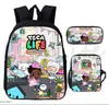 Set de Mochila Escolar de Tres Piezas de Naruto Transfronterizo para Estudiantes de Primaria y Secundaria, Mochila Infantil, Bolso de Hombro