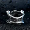 Anillo de Acero Inoxidable para Hombre Iron Warrior Venta al por Mayor Cadena Europea y Americana Joyería de Calavera Suministro de Amazon