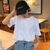 Camiseta de Manga Curta Primavera e Verão Top Feminino Estilo Coreano Solto Versátil Casual Peça de Sobrepor