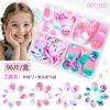 Uñas Infantiles Transfronterizas, Uñas Postizas, Coloridas Infantiles, Decoración de Uñas Linda y Dulce, Regalo para Niña Pequeña Princesa