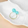 Anillo de Perla Abierto de Tamaño Ajustable con Forma de U Estilo Coreano de Moda Normcore Creativo Colorido Rosa y Azul Doble Perla Anillo Ajustable