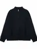 Cárdigan de punto con cremallera, cuello alto, estilo simple, color liso, suéter chaqueta elegante para otoño e invierno 2025, para hombres y mujeres