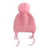 Nuevo gorro infantil de punto de color sólido transfronterizo con protección para las orejas con trenza de Amazon y gorro cálido de terciopelo para bebé.
