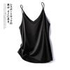 Camisola corta de verano para mujer, pequeña y transfronteriza, para uso exterior, con cuello en V, tirantes de seda de hielo, 2025 nuevo top tubo