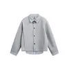 Chaqueta cárdigan holgada de retazos de imitación de dos piezas a rayas para hombre, nuevo estilo de primavera con cuello de camisa, chaqueta fina casual para mujer
