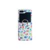 Funda sencilla de cuero con impresión a color inalámbrica para pantalla plegable Z FLIP5, funda protectora con anillo para teléfono móvil floral zflip4