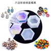 Amapola DIY Molde de Resina de Cristal Hexagonal Forma de Corazón Caja de Almacenamiento Molde de Silicona Venta al por Mayor