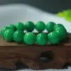 Pulsera de Cuenta Redonda Verde Seco de Jadeíta Cuarzo Jadeíta Verde Seco Pulsera de Hierro Dragón Verde Seco Transmisión en Vivo Venta Caliente Suministro