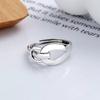 Anillo Geométrico Irregular de Línea Cuadrada para Mujer Plata de Ley s925 Simple Moda Diseño Nicho Japonés y Coreano Anillo Abierto para el Dedo