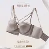 Sutiã sexy de cetim luxuoso com bojo manga para seios grandes, push-up de renda com aro macio e ajustável