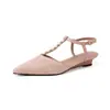 Sandalias de Punta Cerrada Estilo Minimalista Elegantes y con Estilo de 3 cm Verano 2026 Nuevas Zapatos para Mujer con Tira en T de Punta Baja