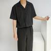 Sin planchado Diseño de Rayas Verticales Tela con Caída Camisa de Manga Corta para Hombre Holgada Alta Calidad Caída Casual Verano
