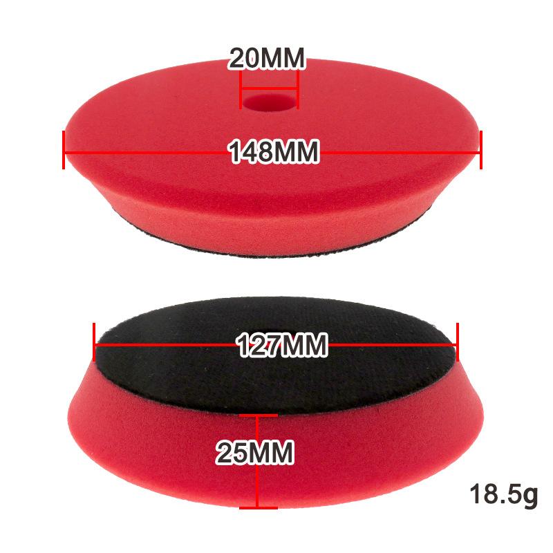 6寸中孔倒角红色平面抛光绵（背黑绒）（德国进口）2