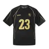Camiseta de Manga Curta Estilo Street Esportivo Americano para Homens, Tendência Estilo Ins, Estampa Digital Número 23, Costura Visível, Camiseta Casual de Verão