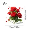 Pegatinas Electroestáticas Transparentes para Ventana con Temática de Rosas y Animalitos Lindos Sosteniendo Corazones - Superventas Transfronterizos para Decoración de Ventanas de Centros Comerciales