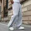Calça de moletom masculina com tachas laterais e barra dividida, estilo retrô americano, com cordão, perna larga, fluida, casual, longa, para AliExpress transfronteiriço