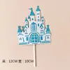 Tarjeta de pastel de decoración tridimensional de doble capa decoración de fantasía decoración para hornear inserto de dibujos animados de dos colores