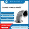 Cotovelo de 90 graus de instalação rápida sanitário Braçadeira de aço inoxidável Cotovelo com mandril Cotovelo de ângulo reto 304/316L Espelhado