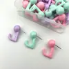 20 peças de bolas redondas coloridas com ganchos ganchos de pendurar pregos quadro de cortiça quadro de feltro decoração pregos de macaron sem marcação para notas