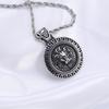Collar para hombre con colgante de personalidad de rey león retro europeo y americano, hip hop moderno, etiqueta de cabeza de león de acero inoxidable fundido