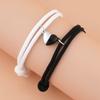 Pulsera ajustable de pareja/novias tejida con cuerda milanesa y hebilla magnética en forma de corazón blanco y negro, nueva de Amazon transfronterizo