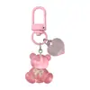 Llavero de Oso de Resina Estilo Ins Lindo Llavero de Oso Corazón Colgante para Bolso Joyería de Cuentas DIY Colgante Venta al por Mayor