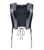 Primavera Nuevo Club Nocturno Sexy Hueco Chaleco Strapless Tirantes Hueso de Pescado Imitación Cuero Cintura Top para Mujer