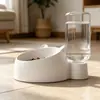 Comedero para gatos, comedero para perros, comedero para mascotas de doble uso, dispensador automático de agua, comedero antideslizante para gatos y perros