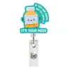 Porta-credencial retráctil de acrílico para medicina, botellas de medicina, corazón, hebilla de identificación, regalo para el Día del Doctor y la Enfermera, hebilla de fácil extracción
