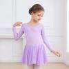 Roupas de Dança Infantil, Roupas de Prática de Balé de Manga Longa para Meninas, Roupas de Exame de Dança Chinesa com Laço para Meninas, Macacão com Saia