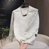Marca da Moda de Comércio Exterior Letra Gola Redonda Moletom Outono Novo Estilo Moda Casual Camiseta Masculina Bonita Solta Tie-dye Manga Longa Masculino