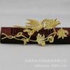 Hongxing DIY Joyería Cobre Color Oro 24K Conservador de Color Pares Grandes y Pequeños de Ramas de Flor de Loto Accesorios de Material Hecho a Mano B1245