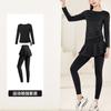 Culotes de Yoga Falsos de Dos Piezas Traje Deportivo Top para Mujer Traje para Correr Fitness Manga Larga Entrenamiento Pilates Ropa de Yoga