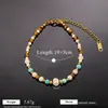 Pulsera de Piedra Natural Vintage con Cuentas Acero de Titanio Apilable Ojo de Tigre Turquesa Imitación Joyería de Mano de Nicho Accesorios Transfronterizos Venta al por Mayor