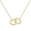 Collar de Cobre Arvaleff Doble Amor Lujo Ligero Moda Cadena para Clavícula Oro 18K Circonita con Diamante Venta al por Mayor Transfronteriza