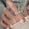 Anillo artesanal de oro tallado a mano para mujer, con ocho estrellas cepilladas, superbrillante, de nicho, de alta gama, ligero, de lujo, combinable, nueva joyería de moda.